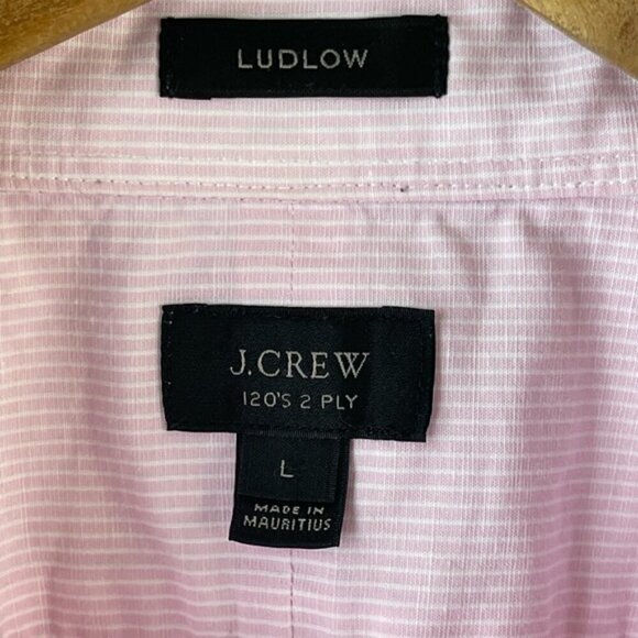 J Crew Shirt Mens L Pink Ludlow Button Up 120s 2 Ply Long Sleeve Cotton/Linen - Picture 4 of 8